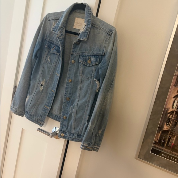 Altar'd State Blue Distressed Jean Jacket - Picture 3 of 6